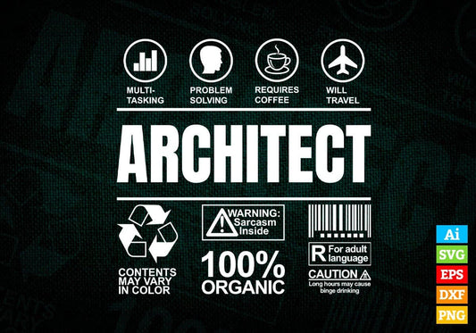 Funny Sarcastic Unique Gift For Architect Job Profession Professional Editable Vector T shirt Designs In Svg Png Files