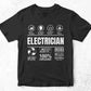 Funny Sarcastic Unique Gift For Electrician Job Profession Professional Editable Vector T shirt Designs In Svg Png Files