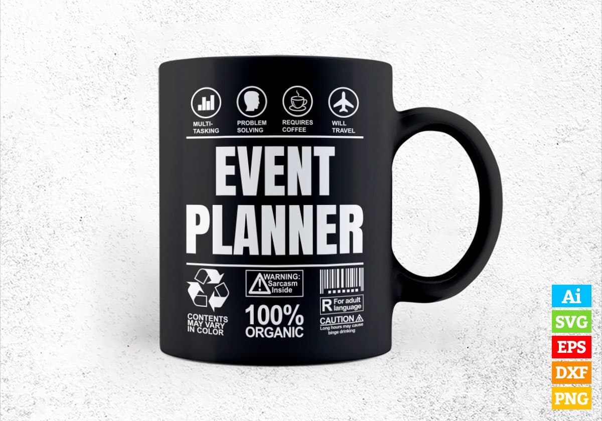 Funny Sarcastic Unique Gift For Event planner Job Profession Editable Vector T shirt Designs In Svg Png Files