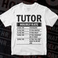 Funny Tutor Hourly Rate Editable Vector T-shirt Design in Ai Svg Files