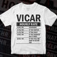 Funny Vicar Hourly Rate Editable Vector T-shirt Design in Ai Svg Files