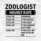Funny Zoologist Hourly Rate Editable Vector T-shirt Design in Ai Svg Files