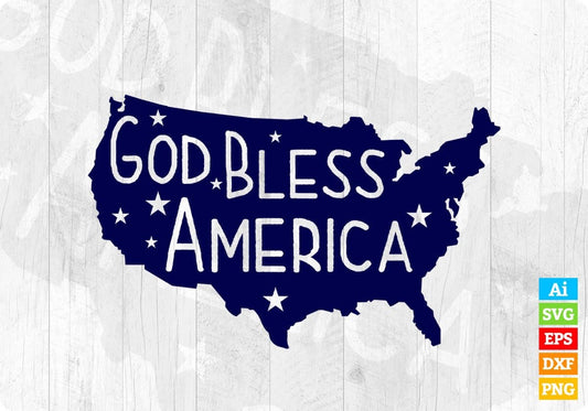 Good Bless America 4th Of July T shirt Design In Ai Svg Printable Files