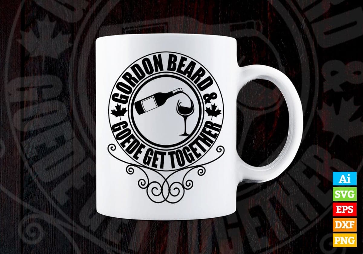 Gordon Beard & Goede Get Together Drinking Vector T-shirt Design in Ai Svg Png Files