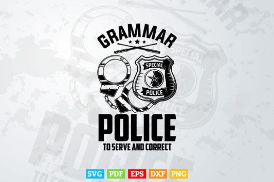 Grammar Police Women and Kids Funny Costume Idea Svg Digital Files.