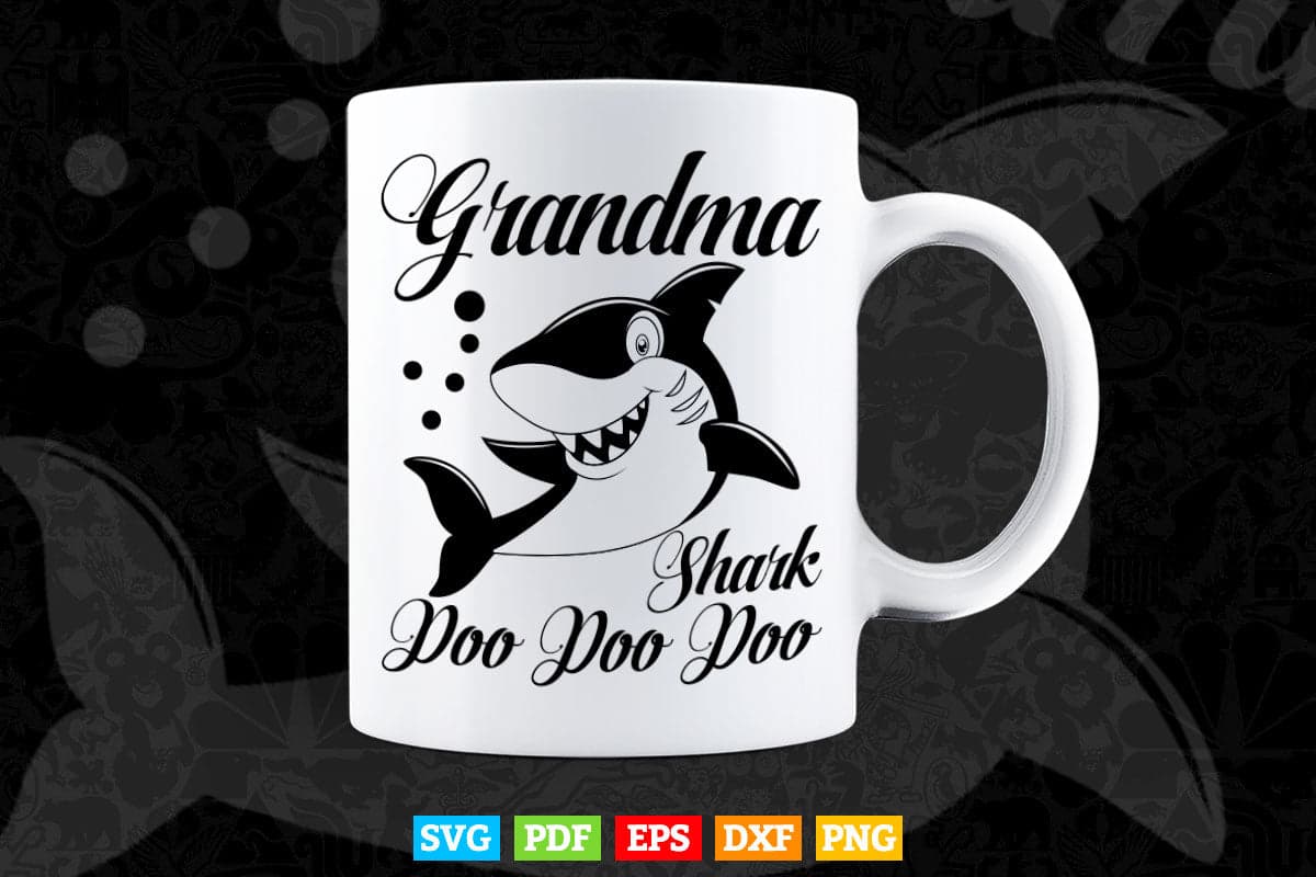 Grandma Shark Funny Mother's Day Svg Png Cut Files.