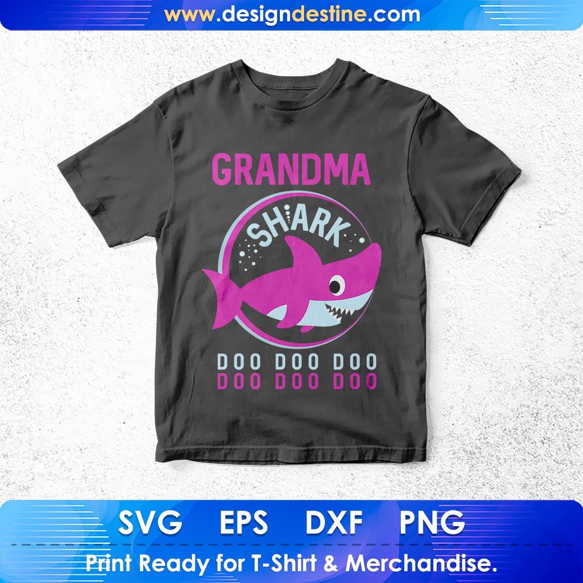 Grandma Shark T shirt Design In Png Svg Cutting Printable Files