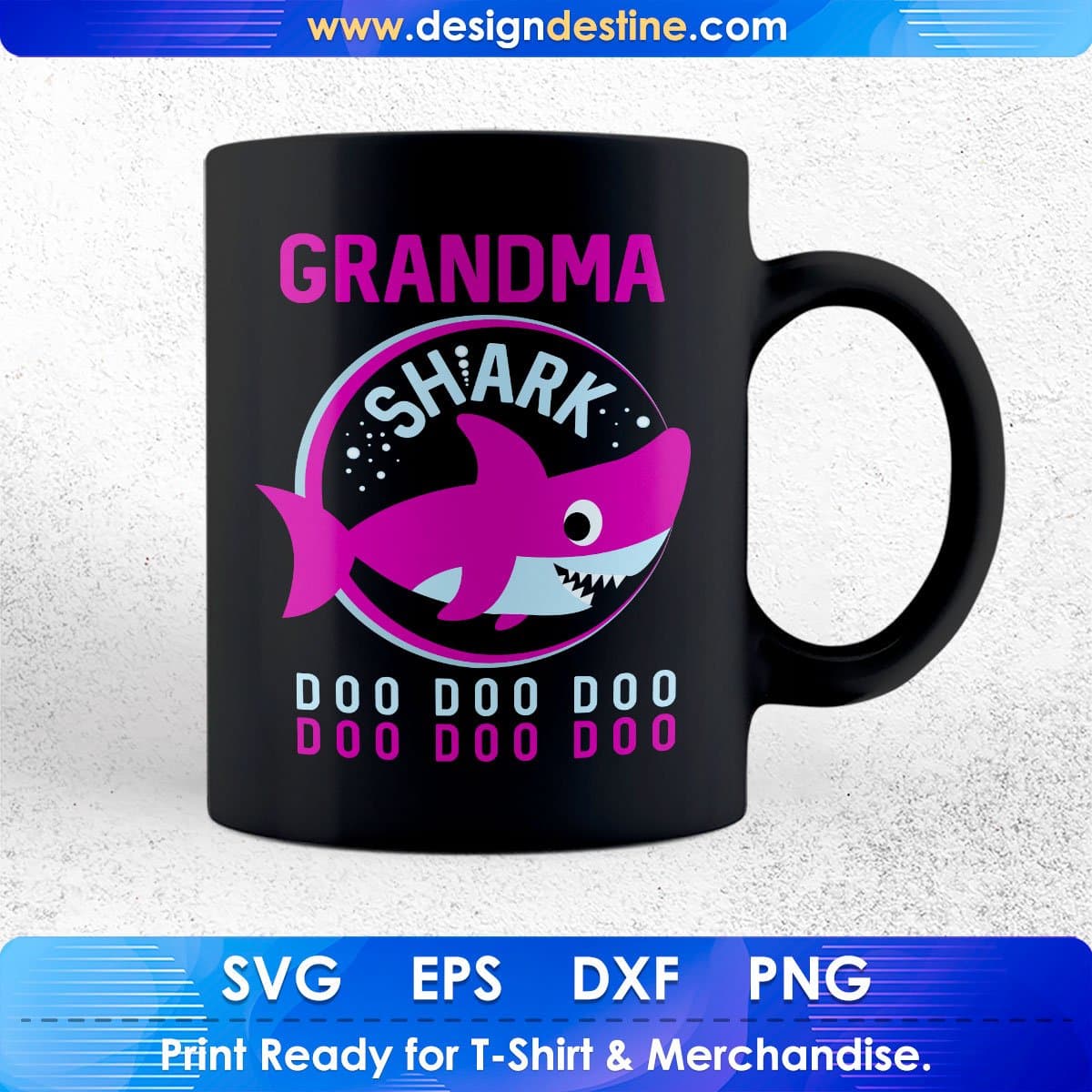 Grandma Shark T shirt Design In Png Svg Cutting Printable Files