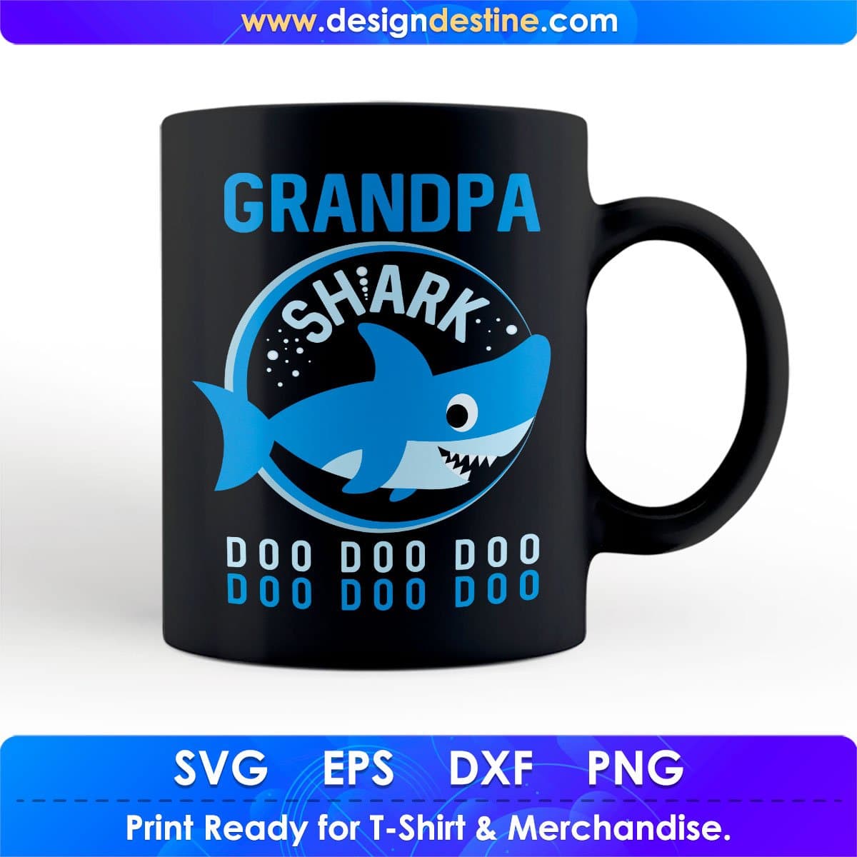 Grandpa Shark T shirt Design In Svg Cutting Printable Files