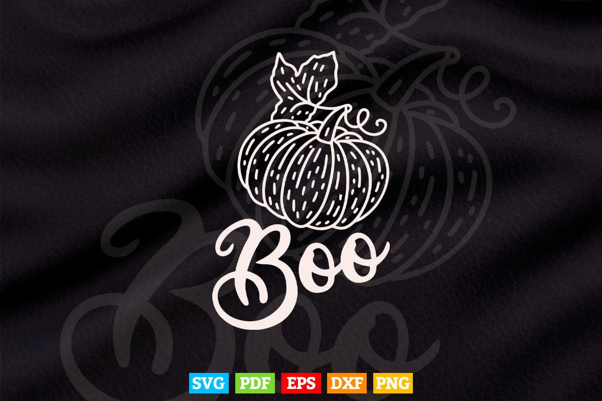 Halloween Boo Cute Pumpkin Graphic Fall Svg Png Cut Files.