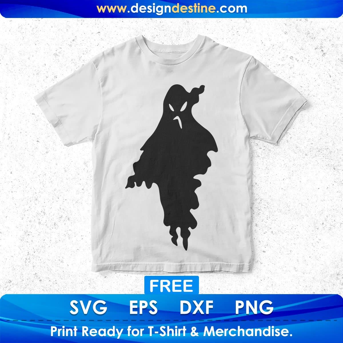 Halloween Ghost Silhouette Vector T shirt Design In Png Svg Cutting Printable Files