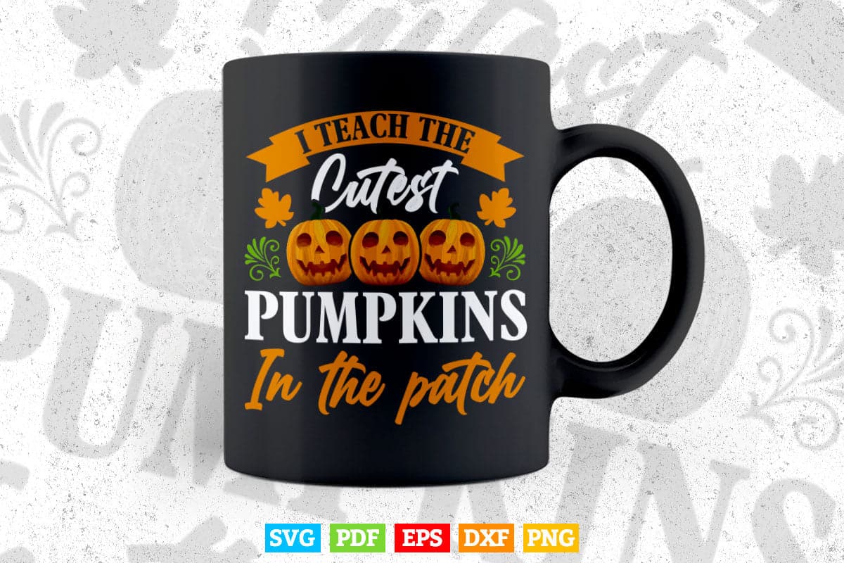 Halloween Pre-K Teacher Cutest Pumpkins Teacher's Day Svg T shirt Design.
