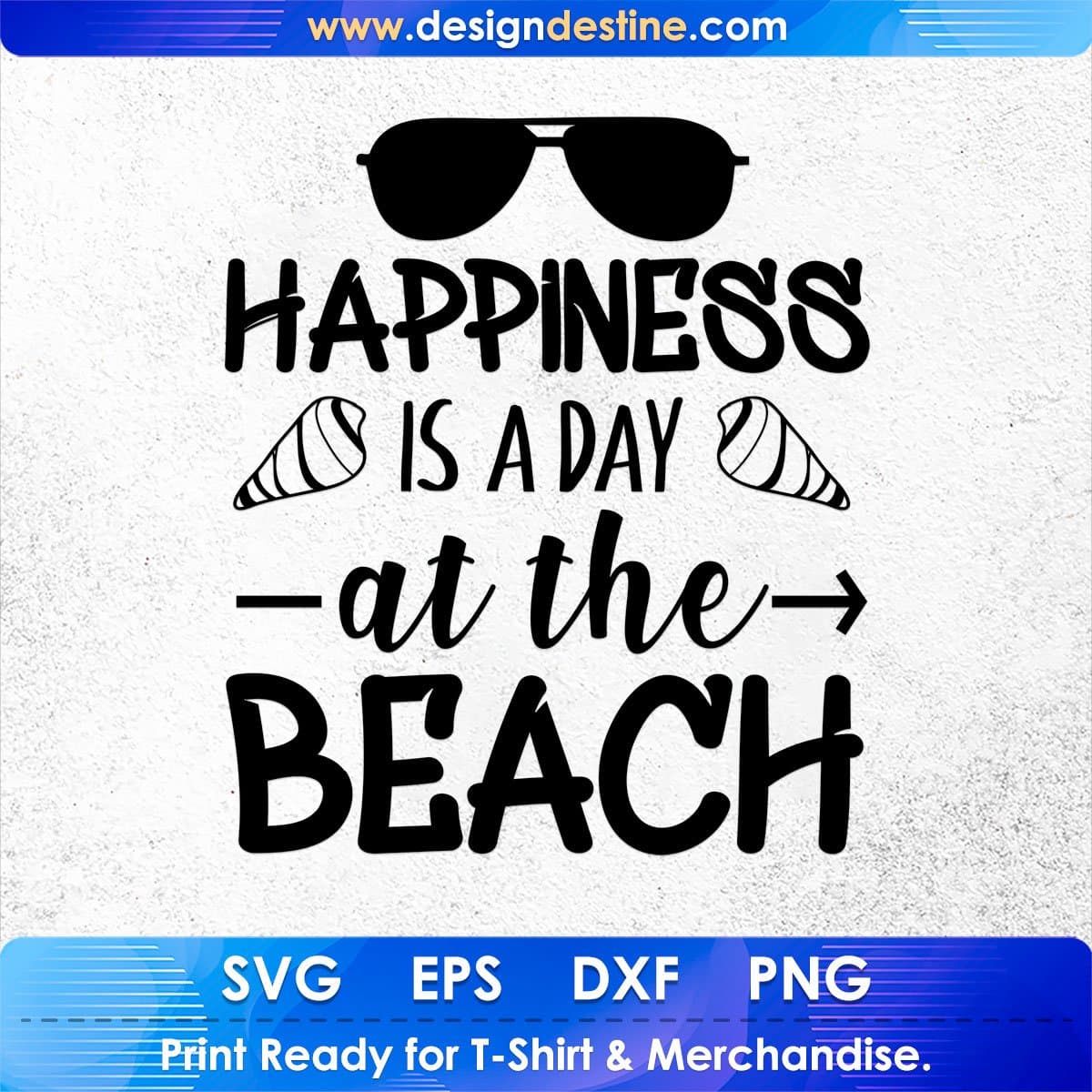 Happiness Is A Day At The Beach Summer T shirt Design In Png Svg Cutting Printable Files