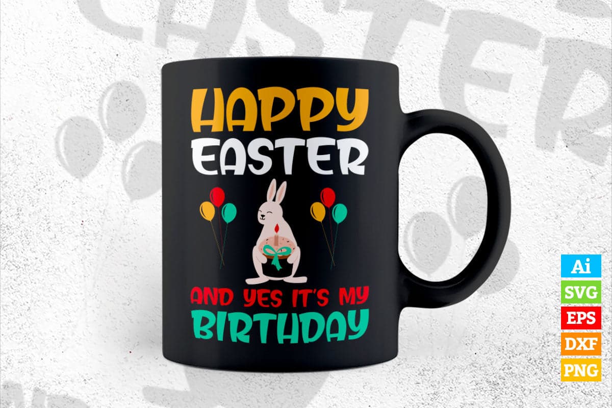 Happy Easter Birthday Bunny Dab Bday Party Men Boys Kids Vector T shirt Design in Ai Png Svg Files.