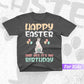 Happy Easter Birthday Bunny Dab Bday Party Men Boys Kids Vector T shirt Design in Ai Png Svg Files.