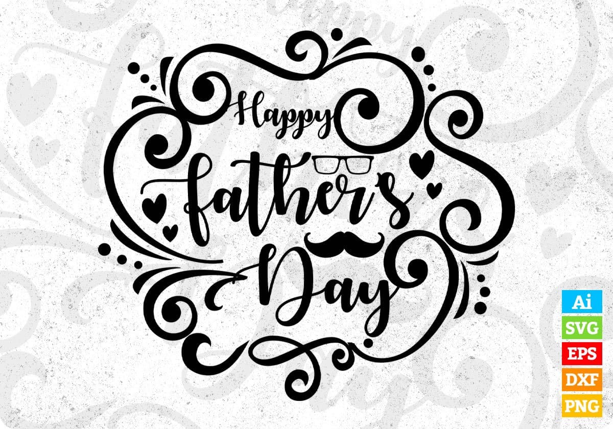 Happy Father’s Day T shirt Design In Svg Png Cutting Printable Files