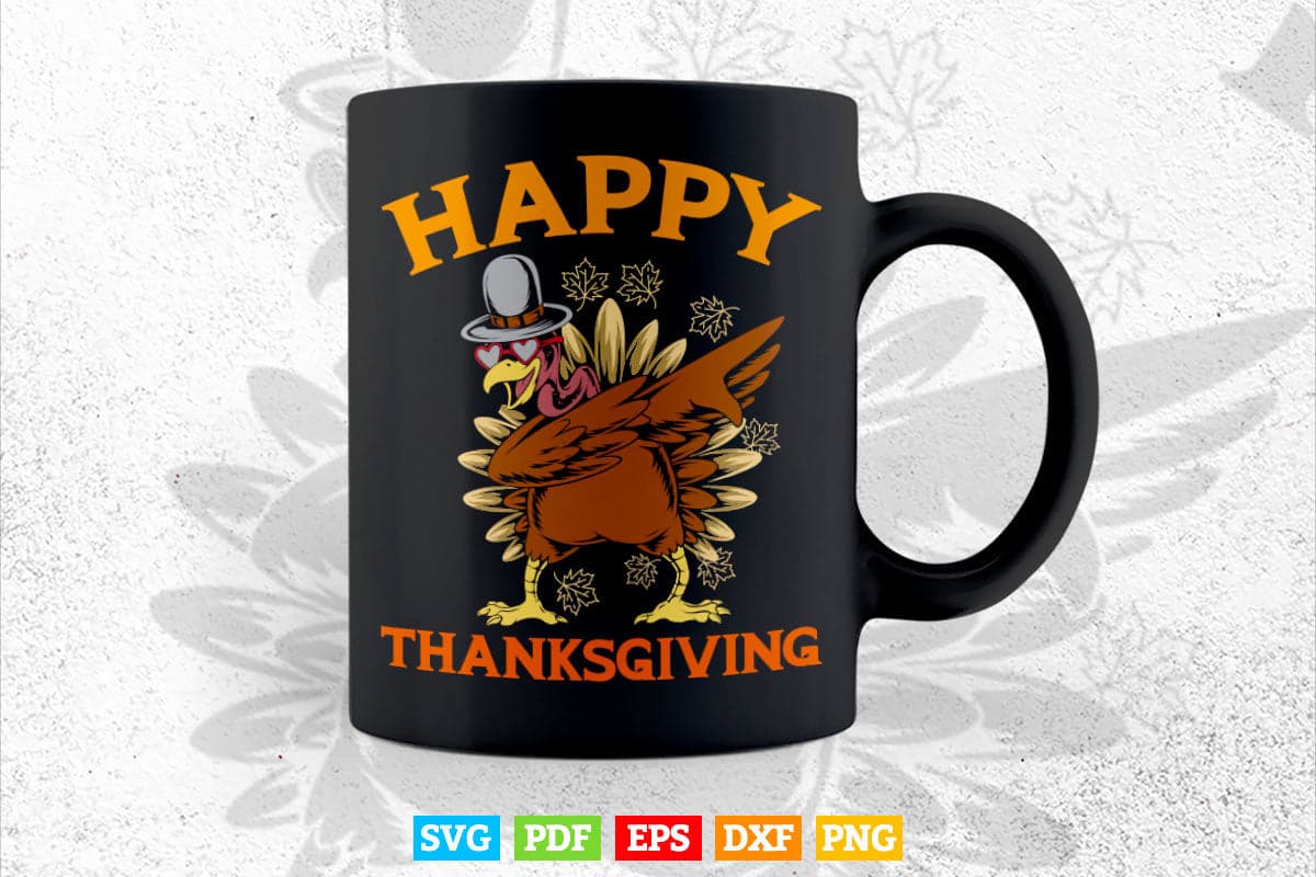 Happy Thanksgiving for Boys Girls Kids Pilgrim Turkey Svg Png Cut Files.