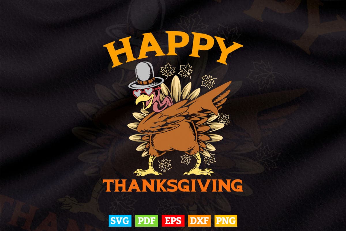 Happy Thanksgiving for Boys Girls Kids Pilgrim Turkey Svg Png Cut Files.