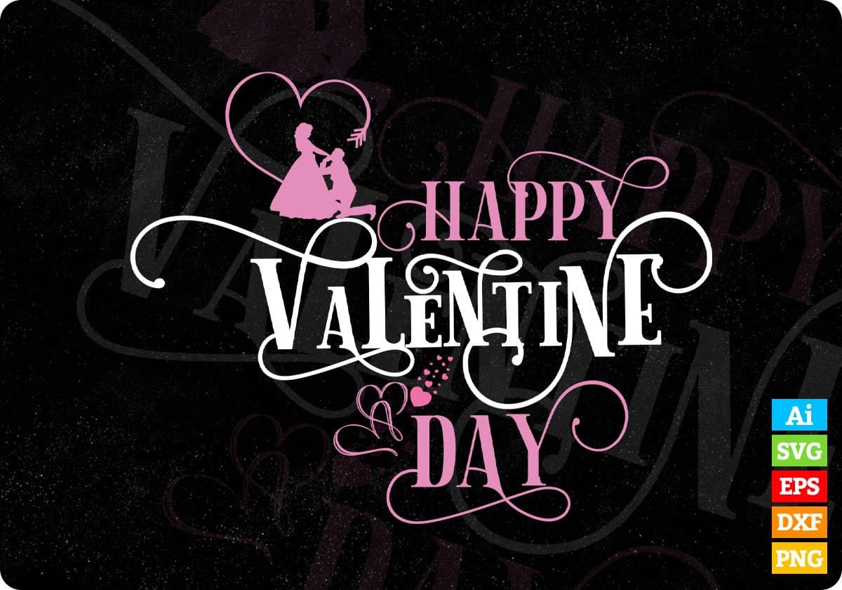 Happy Valentine Day T shirt Design In Svg Png Cutting Printable Files
