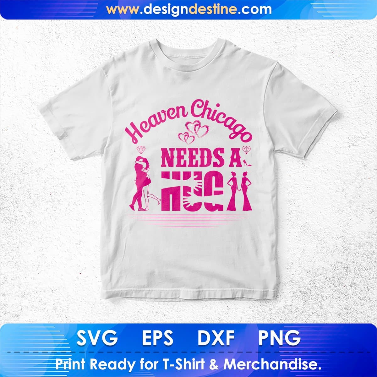 Heaven Chicago Needs A Hug T shirt Design In Svg Png Cutting Printable Files