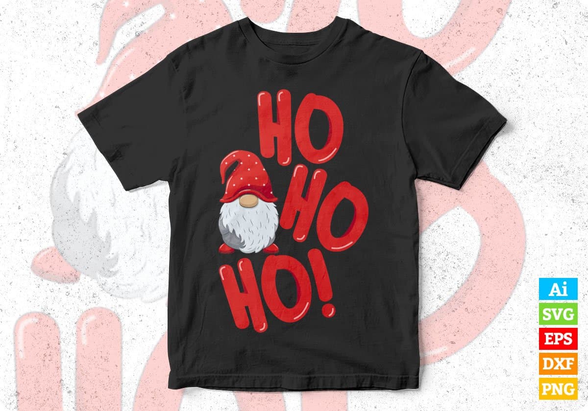 Ho Ho Ho! Santa Holiday Merry Christmas Editable Vector T-shirt Design in Ai Svg Png Files