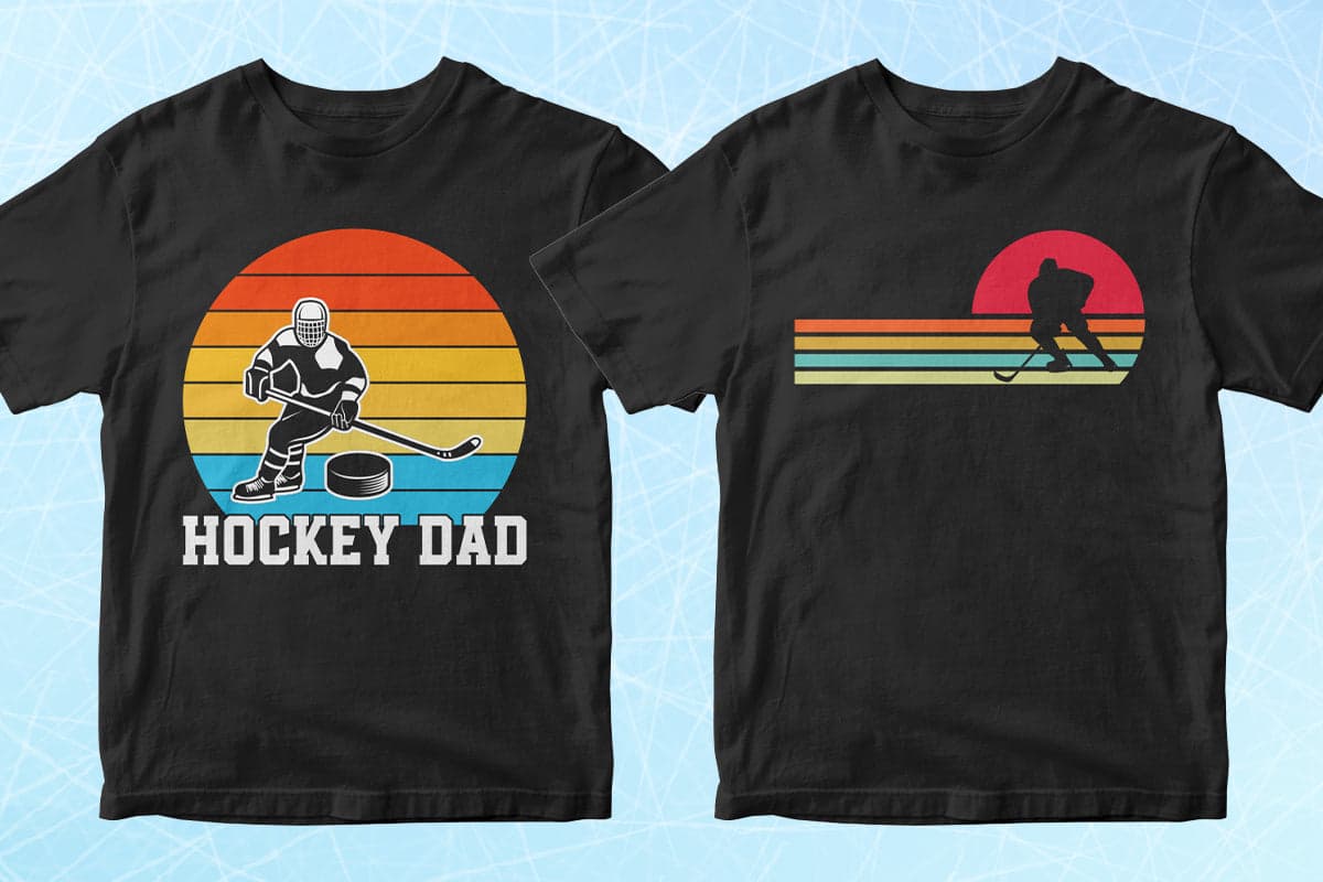 Hockey 50 Editable T-Shirt Designs Bundle Part 1