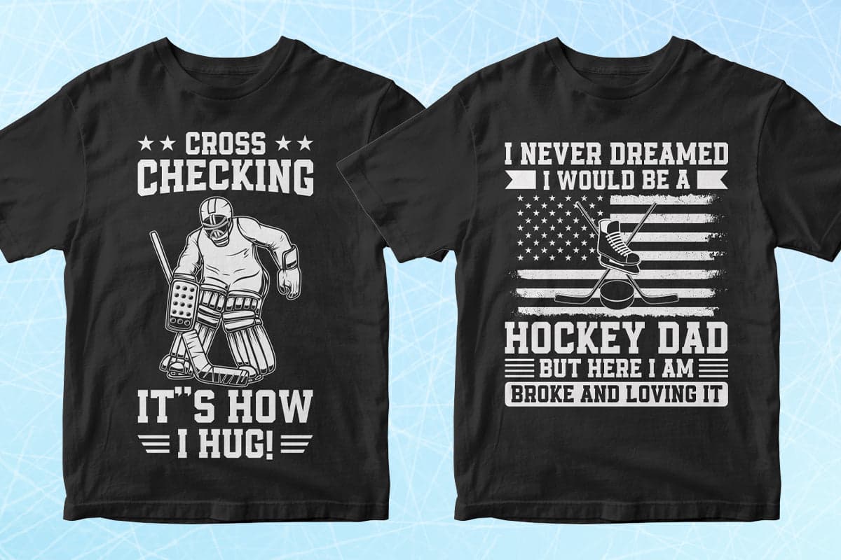 Hockey 50 Editable T-Shirt Designs Bundle Part 1