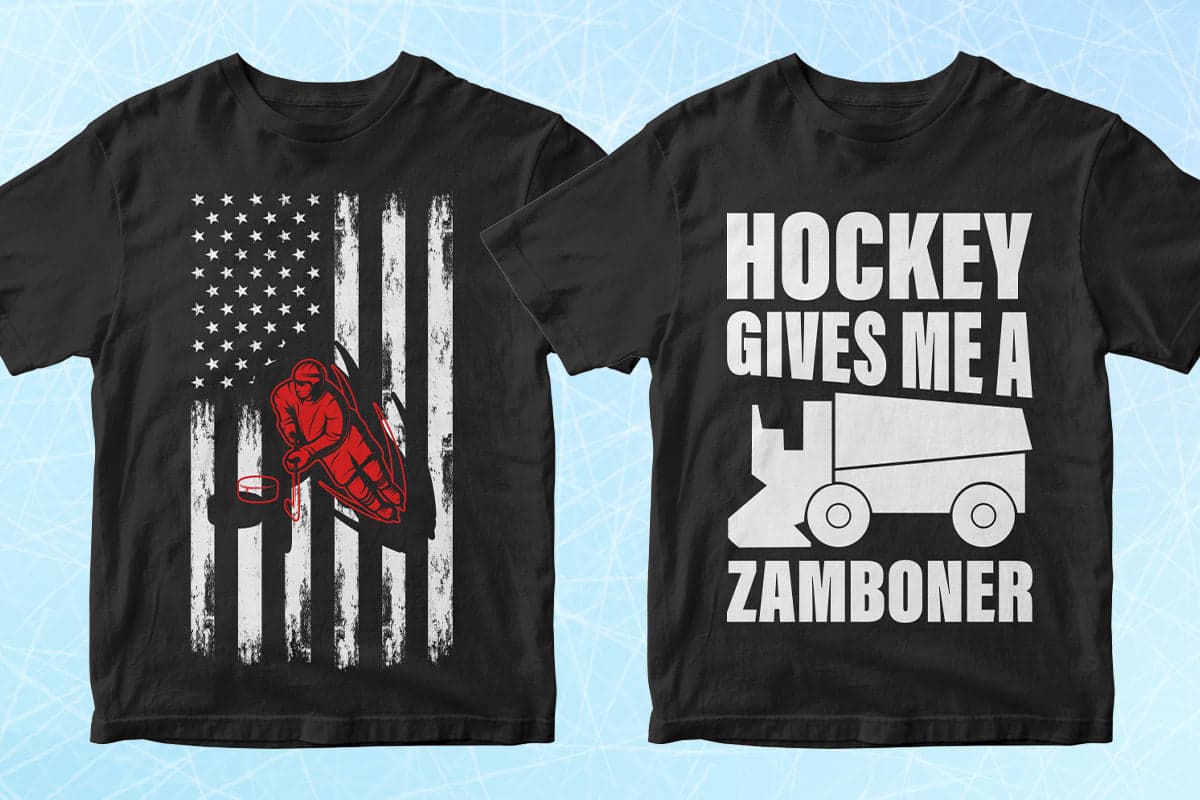 Hockey 50 Editable T-Shirt Designs Bundle Part 1