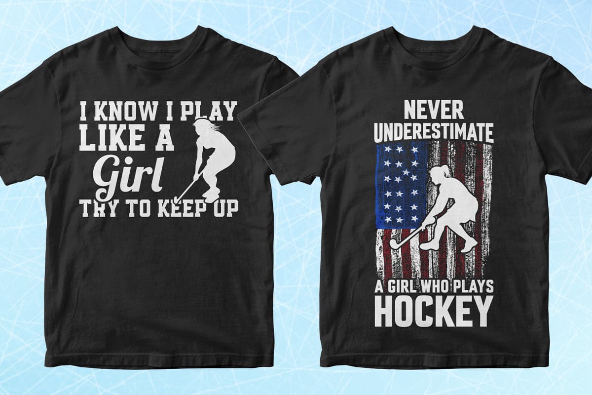 Hockey 50 Editable T-Shirt Designs Bundle Part 1