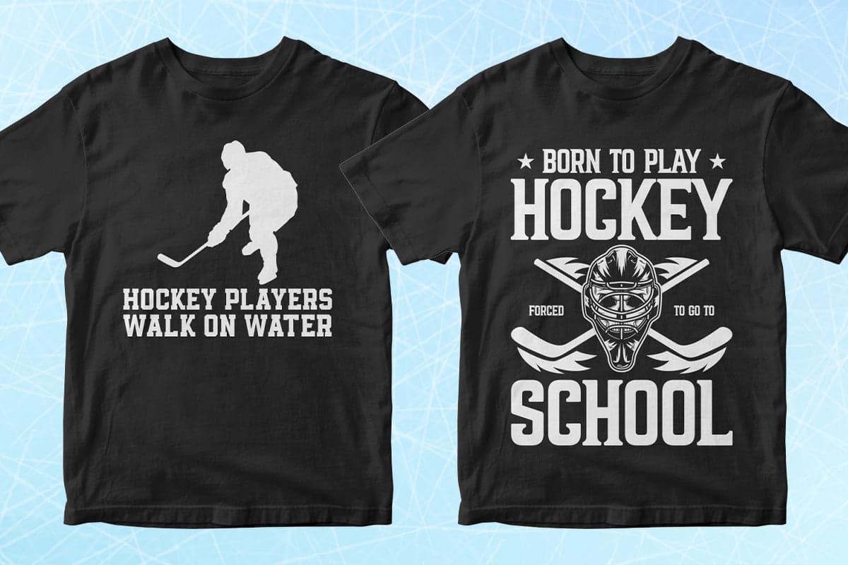Hockey 50 Editable T-Shirt Designs Bundle Part 1