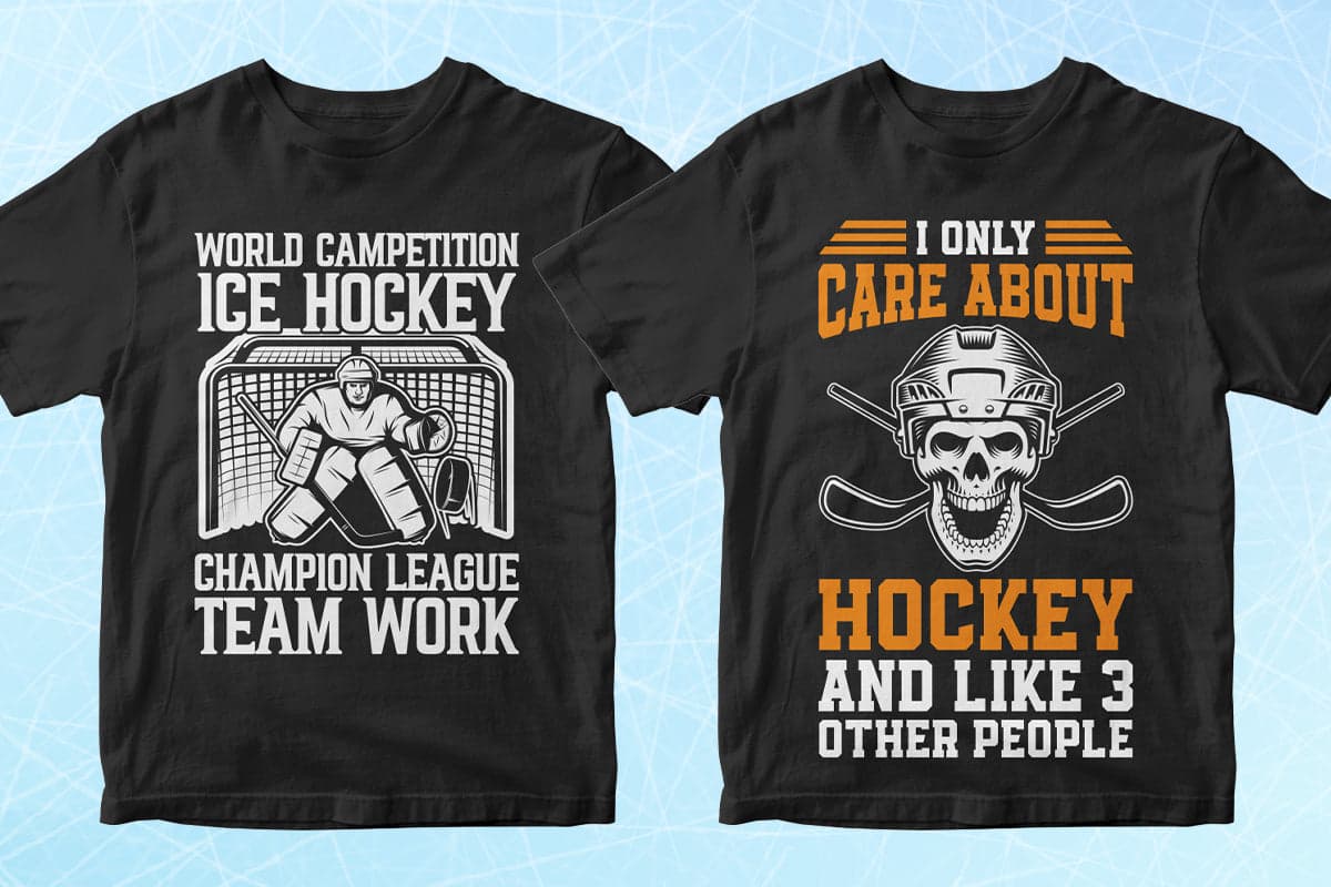 Hockey 50 Editable T-Shirt Designs Bundle Part 1