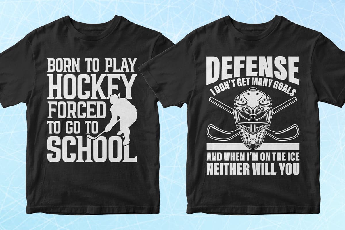 Hockey 50 Editable T-Shirt Designs Bundle Part 1