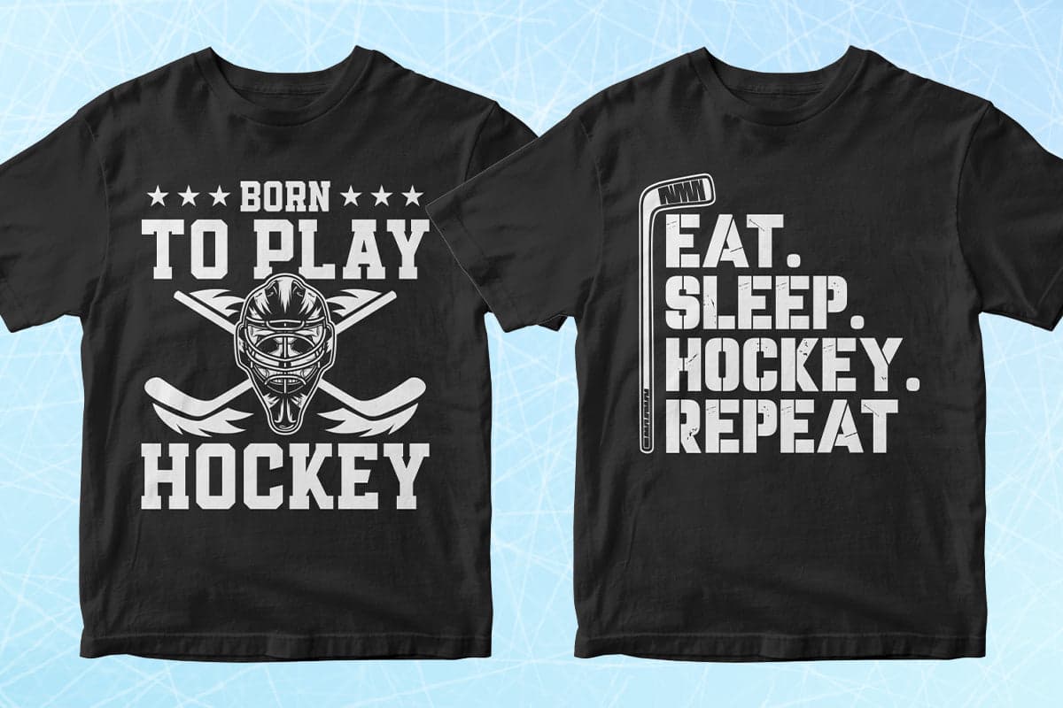 Hockey 50 Editable T-Shirt Designs Bundle Part 1