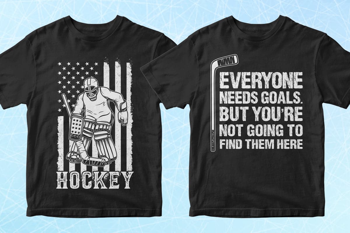 Hockey 50 Editable T-Shirt Designs Bundle Part 1