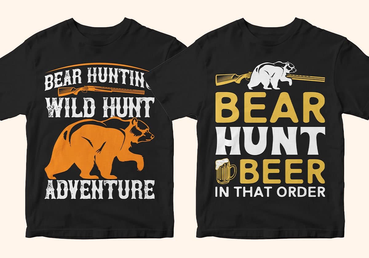 Hunting 50 Editable T-shirt Designs Bundle Part 1
