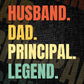 Husband Dad Principal Legend Vintage Editable Vector T-shirt Design in Ai Svg Files