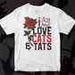 I Love Cats And Tats Editable T-shirt Design For Cat And Tattoo Lovers in Ai Png Svg Cutting Printable Files