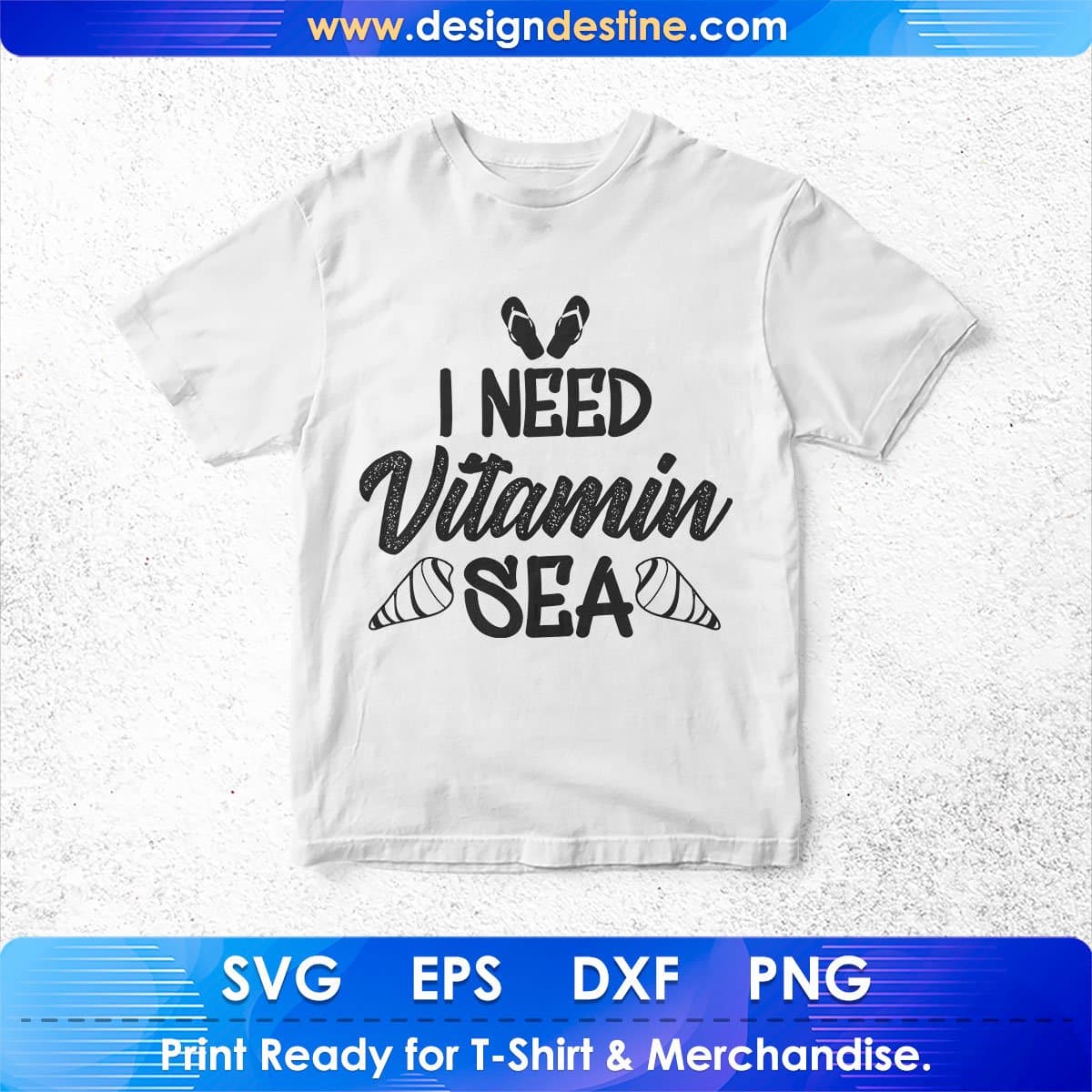 I Need Vitamin Sea Summer Beach T shirt Design In Png Svg Cutting Printable Files