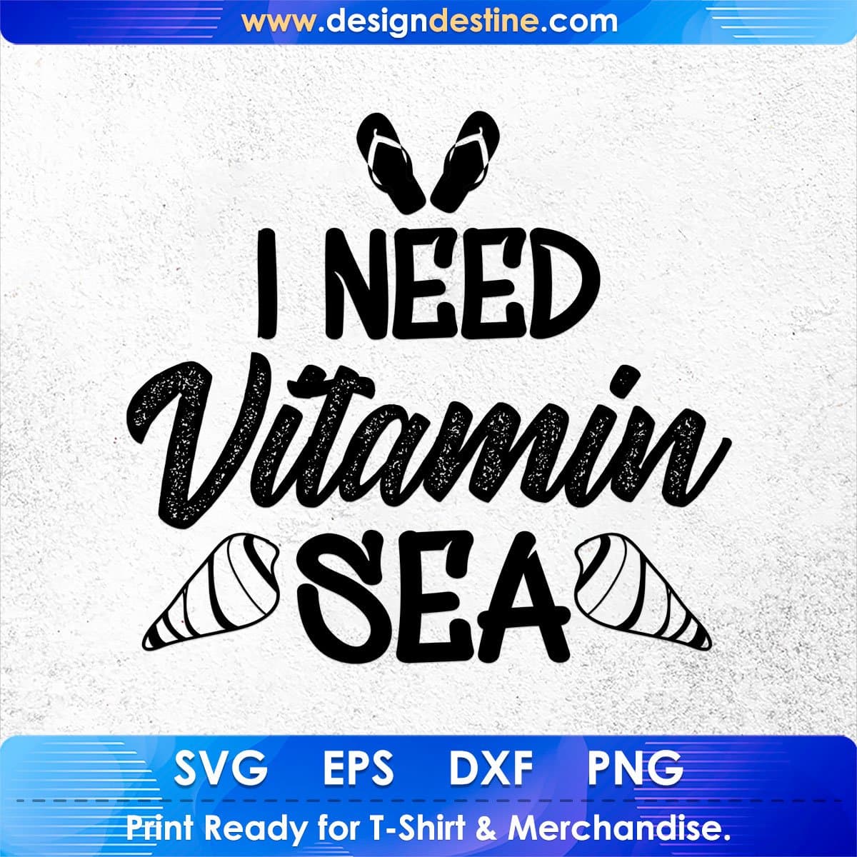 I Need Vitamin Sea Summer Beach T shirt Design In Png Svg Cutting Printable Files