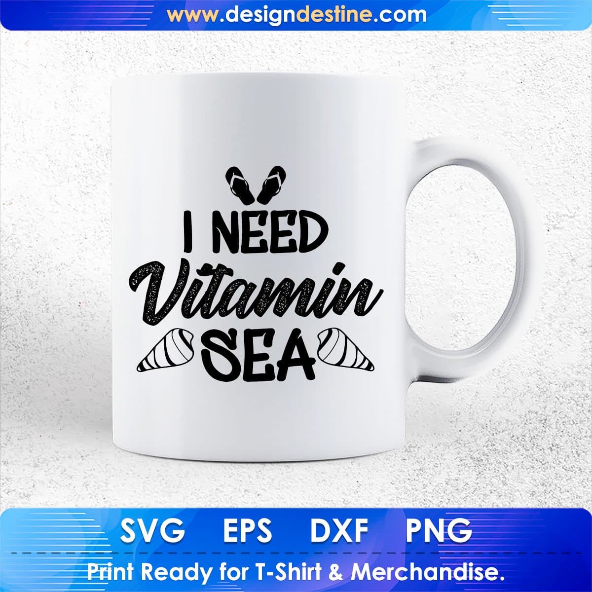 I Need Vitamin Sea Summer Beach T shirt Design In Png Svg Cutting Printable Files