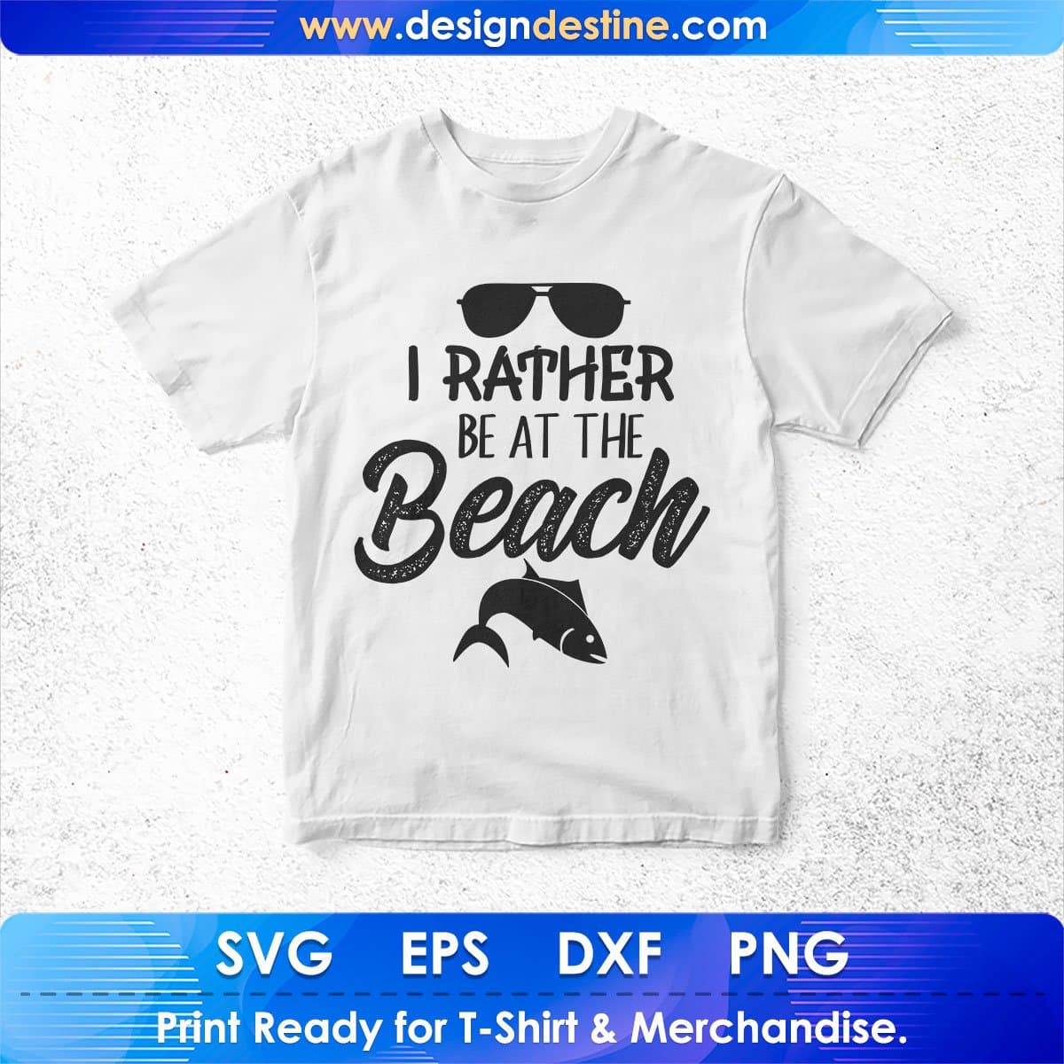 I Rather Be At The Beach Summer Beach T shirt Design In Png Svg Printable Files