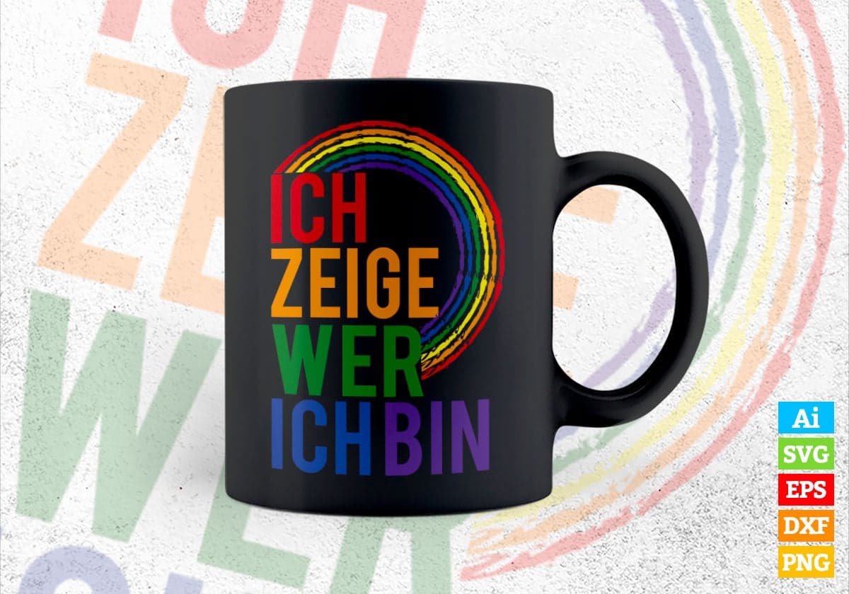 ICH ZEIGE WER ICHBIN Motivational Inspiration Vector T-shirt Design in Ai Svg Png Files