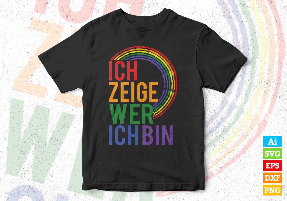 ICH ZEIGE WER ICHBIN T shirt Design In Svg Cutting Printable Files