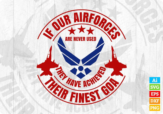 If Our Air Forces Are Never Used The Have Achieved There Goa Editable T shirt Design Svg Cutting Printable Files