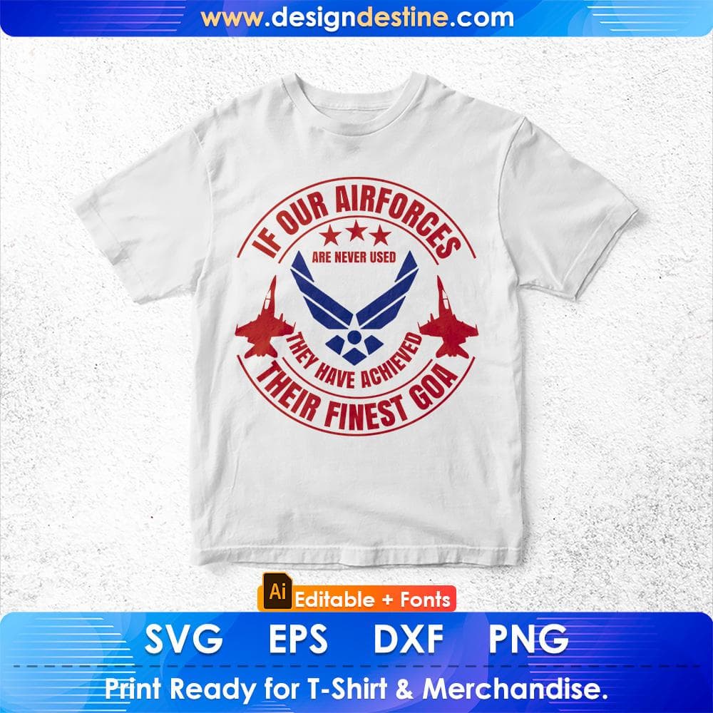 If Our Air Forces Are Never Used The Have Achieved There Goa Editable T shirt Design Svg Cutting Printable Files