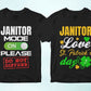 Janitor 25 Editable T-shirt Designs Bundle