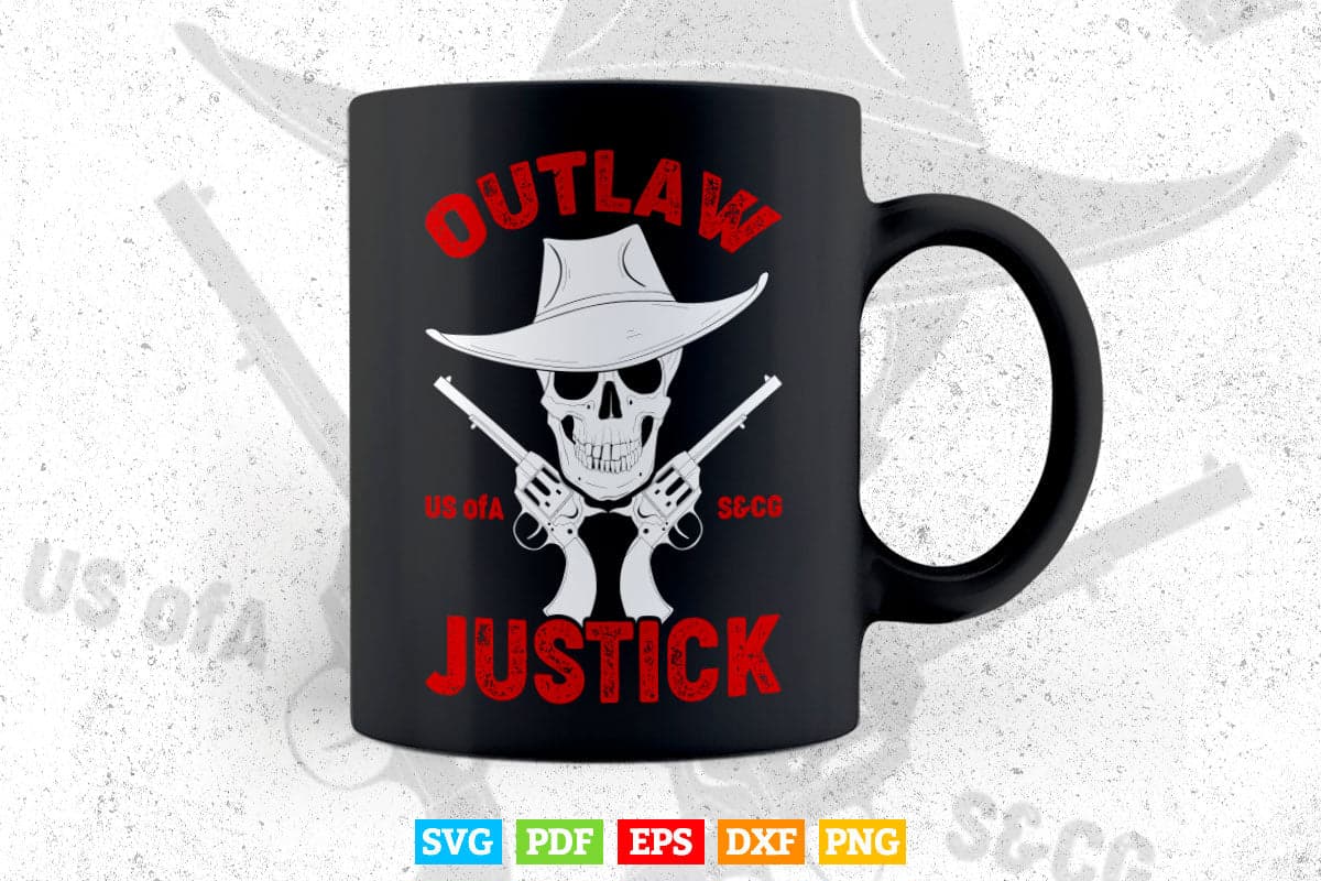 Justice with Skull and Pistols Police Svg Cricut Files.
