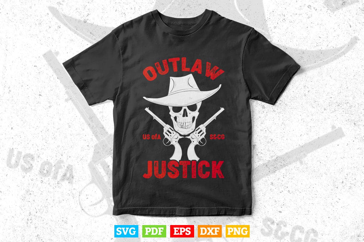 Justice with Skull and Pistols Police Svg Cricut Files.