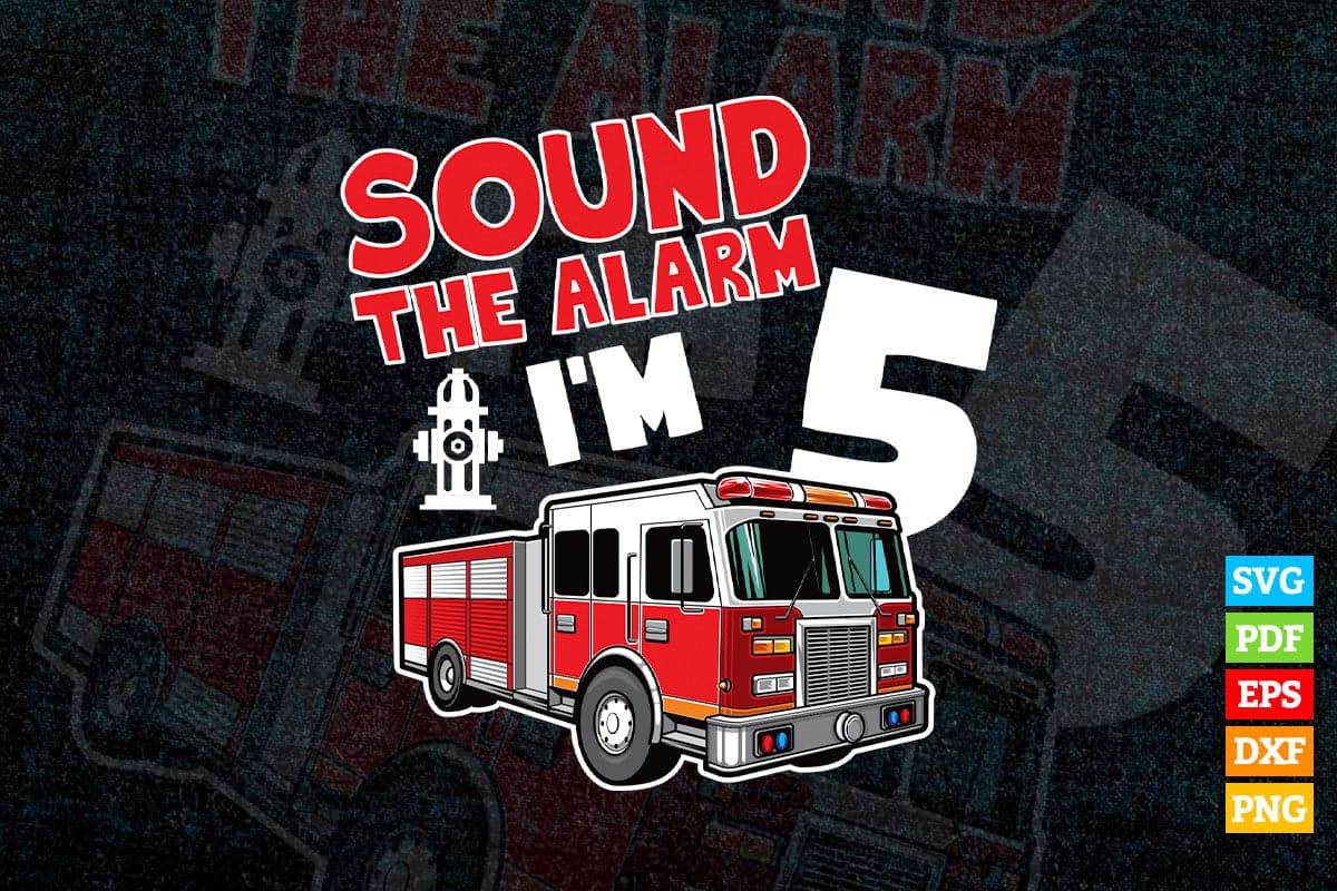 Kids Fire Truck 5th Birthday T Shirt Boy Firefighter 5 Year Old Kids Fire Truck 5th Birthday T Shirt Boy Firefighter 5 Year Old
