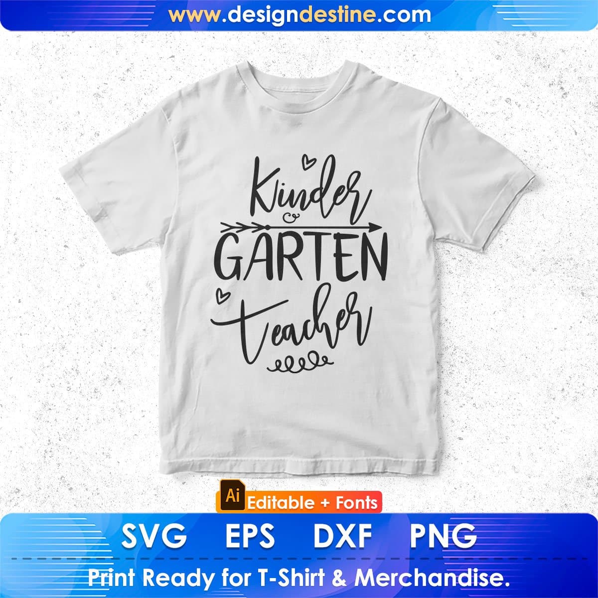 Kindergarten Teacher Editable T shirt Design In Ai Svg Png Cutting Printable Files